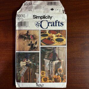 Simplicity Crafts Pattern 8930 for Crow Decorations & Place Mats
